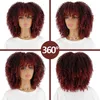 Nxy Parrucche Linghang Capelli Corti Afro Crespi Ricci con Frangia per Donne Nere Africano Sintetico Omber Gluele Gradiente Coplay 220528