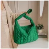 Casual Large Capacity Tote Shoulder Bags Designer Ruched Handbag Luxury Nylon Quilted Padded Crossbody Bag Female Big Purse