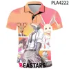 Polo da uomo Estate Manica corta Homme Anime Beastars Streetwear Uomo Camisas Ropa Camicia stampata in 3D Moda Harajuku CoolUomo UomoUomo Bles