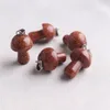 Naturstein geschnitzt 20mm Pilz Charms Opal rosa Quarz Chakras Kristall Tigerauge Hand Anhänger Charms für DIY Schmuckherstellung Halskette
