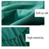 Surper Soft Silk-like Elastic Fitted Bed Sheet Luxury Mattress Cover for Single Double Queen Size 150X200 180x200, No Pillowcase 220514