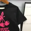 2022ss summer brand deisgner kids tshirts cherry printing girls lovely cotton t shirts short sleeve cotton tops white color size 6049835