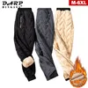 Men's Pants Brand Winter Warm Fleece Cotton Military Loose Cargo Casual Sports Over Size Thick Overalls Trousers 220826