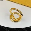 Designer Letter Rings Classic Gold Polated Ring Dames Business Party Open Ring Fashion Sieraden