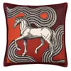 European American Style Luxury Soft Velvet Horse Series Pillow Covers Home Sofa Decoration Square Throw Pillow Cases