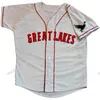 GlaMitNess Masculino Great Lakes Loons Branco Verde Personalizado Costurado Duplo Camisas Camisas de Beisebol de Alta Qualidade