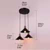 Pendantlampor Svart E27 Modern Industrial 3 Lights Chandelier Iron Painted Strip/Disc Takplatta vardagsrum Kök Restaurang El Lamppe