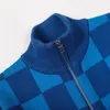 Lvity męskie 23SS LVSE wysokiej jakości najwyższej jakości dzianinowy sweter bawełniany sweter poliestrowy z nadrukiem na zamek błyskawiczny