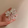 Bengelen kroonluchter Koreaanse elegante onregelmatige bloemen drop oorbellen voor vrouwen meisjes mode kralen bowknot tasel bruiloft sieraden cadeausdangle