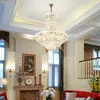 Lampadario a cristallo diamante lampade a led sospensioni di lusso cromata/oro telaio per decorazioni villa scale soggiorno.