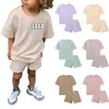 Meninas meninos conjuntos de verão boutique crianças toddlers camisetas shorts cor candy cor algodão outfits casuais
