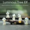 Ghibli Kodama Luminous Elf Tree Lalki Micro Krajobraz Ozdób Ozdłuż świecący Miniaturowy Miniaturowy Statua Ogrodowa Dekoracja doniczkowa 220721