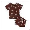 Set di abbigliamento Bambini Ragazze Ragazzi Completi Bambini Infant Topsandrainbow Pantaloncini con stampa cactus sole 2 pezzi / set Summer Fash Mxhome Dhx7O