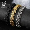 Fongten Punk Dragon Snake Link Chain Mens Bracelet 316L Stainless Steel Black Gold Silver Color Viking Fashion Bracelets Jewelry 2199g