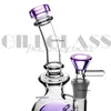 Bangs d'eau en verre coloré Beaker Bong Recycler Tuyaux de cire Heady pipe dab rig plates-formes pétrolières 14.4mm accessoires pour fumer narguilés à ongles en quartz