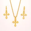 Ethiopian cross Jewelry set Necklace Pendant and Earrings Ethiopia Gold Eritrea sets for Women's Habesha Wedding party Gift