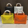 Brand Designer Handbag Women Luxury Fashion bag High Quality Totes Shopping Handmade Straw Bags Hollow Out Ladies Summer Travel Beach Handbags orange black 1