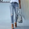 Femmes Stretch Ripped Distressed Skinny Taille Haute Denim Pantalon Jeans Déchiqueté Pantalon Slim Jeggings Dames Printemps Automne Porter 220526