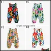Rompers Baby Clothes Summer Floral Jumpsuits Sleeveless Newborn Girl Cott Dhfph