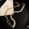 Chokers Voller Strass-Choker-Halsketten für Frauen Goldketten Statement-Party-Schmuck GeschenkeChokers
