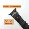 Genial pulsera de fibra de carbono con funda protectora para Apple Watch Series 7 6 5 4 SE iWatch 40mm 41mm 44mm 45mm