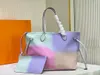 Top Brand Classico motivo di stampa oversize iridescente Borse firmate in pelle di alta qualità ossidate TAHITIENNE borse da donna con borsa a tracolla shopping Pouch MM GM