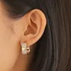 Hoop Huggie Fashion Silver Gold Earring Studs med 3A Cubic Zircon Hip Hop Luxury Heart Earrings for Womenhoop Kirs22