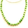 8-9mm Grön barock naturligt sötvatten Pärl Chokers Halsband för kvinnor 18 ''