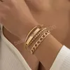 Braceletes de corrente definida em mãos femme ouro cor charme pulseira pulseira de mulheres casal jóias homens