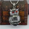 316L acier inoxydable hibou animal colliers pendentifs ailes d'aigle gothique rétro antique design argent hommes bijoux