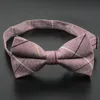 Mens Fashion Vintage Bowtie Check Artificial 100 Cotton Soft Striped Double Fracture Butterfly Men Bow Ties Designer Cravat