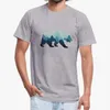 T-Shirts für Herren, lässig, für Herren, Sommer, modisch, kurzärmelig, O-Ausschnitt, Streetwear, lustiger Druck, Wald-Eisbär, Harajuku, Wochenende, T-Shirts für Herren