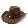 Boinas Four Seasons Hats Cowboy Hats Jazz Fedoras Estilo étnico Woolen Totem Decoration 57-58 cm Brim de vidro curva ao ar livre NZ0042berets oliv2