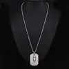 Berretti di alta qualità Moda Uomo Esercito militare Fascino Dog Tag SINGOLO GOFFRATO Catena Collana con ciondolo Gioielli RegaloBerretti BerrettiBerretti Wend22