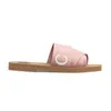 Tofflor Slide Designer Sandaler Dam Woody Platta Mules Slides Segel Canvas Vit Svart Dammode Strand Gummi Slipper skor