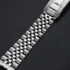 Jubilee Watchband Strap Men's 20mm 316L Stainless Steel Bracelet Silver Glide-Lock Buckle for 40mm Sub Watch Case 220622