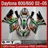 Motorfiets Bodys voor Daytona600 Daytona650 02-05 Carrosserie 132NO.48 Cowling Daytona 650 600 CC 02 03 04 05 Groen Orange Daytona 600 2002 2003 2004 2005 ABS Fairing Kit