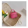 Children's bag summer foreign style girls' diamond lattice chain embroidered thread messenger bag little girls' portable bucket bag