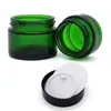 Grön Glasburk Kosmetiska Lip Balm Cream Jars Flaskor Rund provrör med inre PP-linjer 20g 30g 50g Kosmetiska