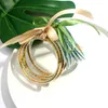 Bangle Flatfoosie 5 PCs/Definir todas as pulseiras do clima Pulseiras de pulseiras cheias de silicone redondo a pulseira da moda JewelleryBangle Kent22