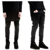 Tuta da uomo Moda Abbigliamento Hip Hop per pantaloni da uomo grandi 30-36 SLP Rock Jeans skinny in denim cerato nero