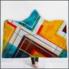 Cobertores têxteis domésticos jardim geométrico manta de capuz colorf sherpa arremesso de banho de banho macio e macio