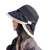 Visors Fisherman Hat Women Bow Tie Fashion Wide Large Brim Sun Outdoor Beach Cap UV Proof Protection Bucket HatVisors