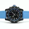 Montre pour hommes Japon SuperQuartz Endurance Pro Chronographe 44mm Avenger Hurricane Baby Blue Rubber 1884 Montres pour hommes Montres-bracelets en verre Hardex