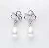 8-9-10mm fleur goutte perle oreille goujons Dangle lustre naturel perle d'eau douce boucles d'oreilles blanc violet rose dame/fille bijoux de mode