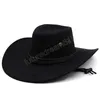 Cowboy Jazz Top Hats Men's Fedora Hat Kvinnor Män bred Brim Cap Woman Man Autumn Winter Caps Fashion Accessories