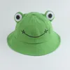 Berets Parent-Kid Cartoon Frog Bucket Hat Panama Fishing Cap Cute Froggy Homme Femme Bob Chapeau Outdoor Sun Fisherman HatBerets