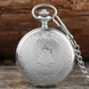 Creative Bronzesilver Gold Delicate Carved Pattern Shield Quartz Pocket Watch Analog Floral Rattan Pocketwatch Reloj de Madera 24670601