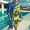 Est Men Thirt Sets Ukraina Flag Fash Tracksuit 2 -częściowy lato 3D Print Casual Shorts Sportswear Street Męskie ubrania 220708