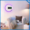 3D LED Zegar ścienny Cyfrowy Stół Zegar Alarm Lustro Duża Ściana Nowoczesna Design Nightlight Dla Domu Dekoracje Województwa 220426